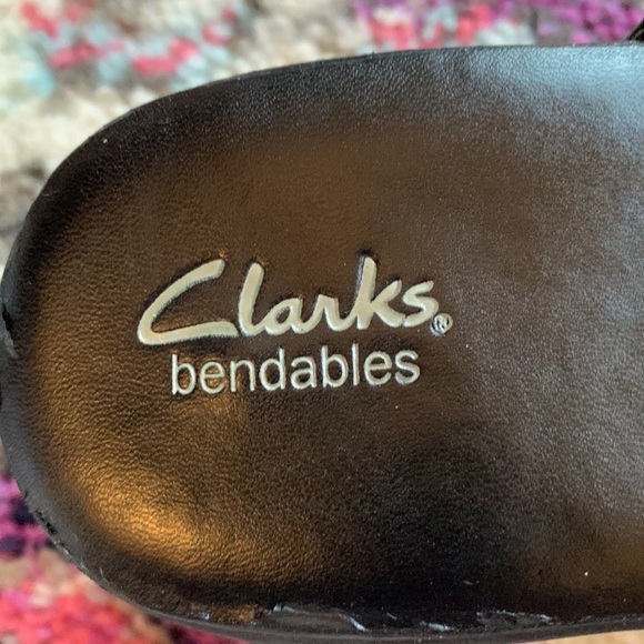 ❤️Clarks bendables 81796 leather slip on mules in black size 10 medium - Picture 6 of 6